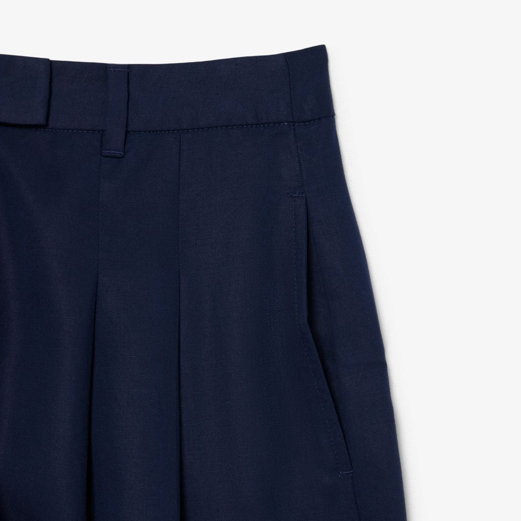 Quần Ngắn Lacoste Nữ Dáng Oversize Chất Liệu Pha Linen Mềm Mại