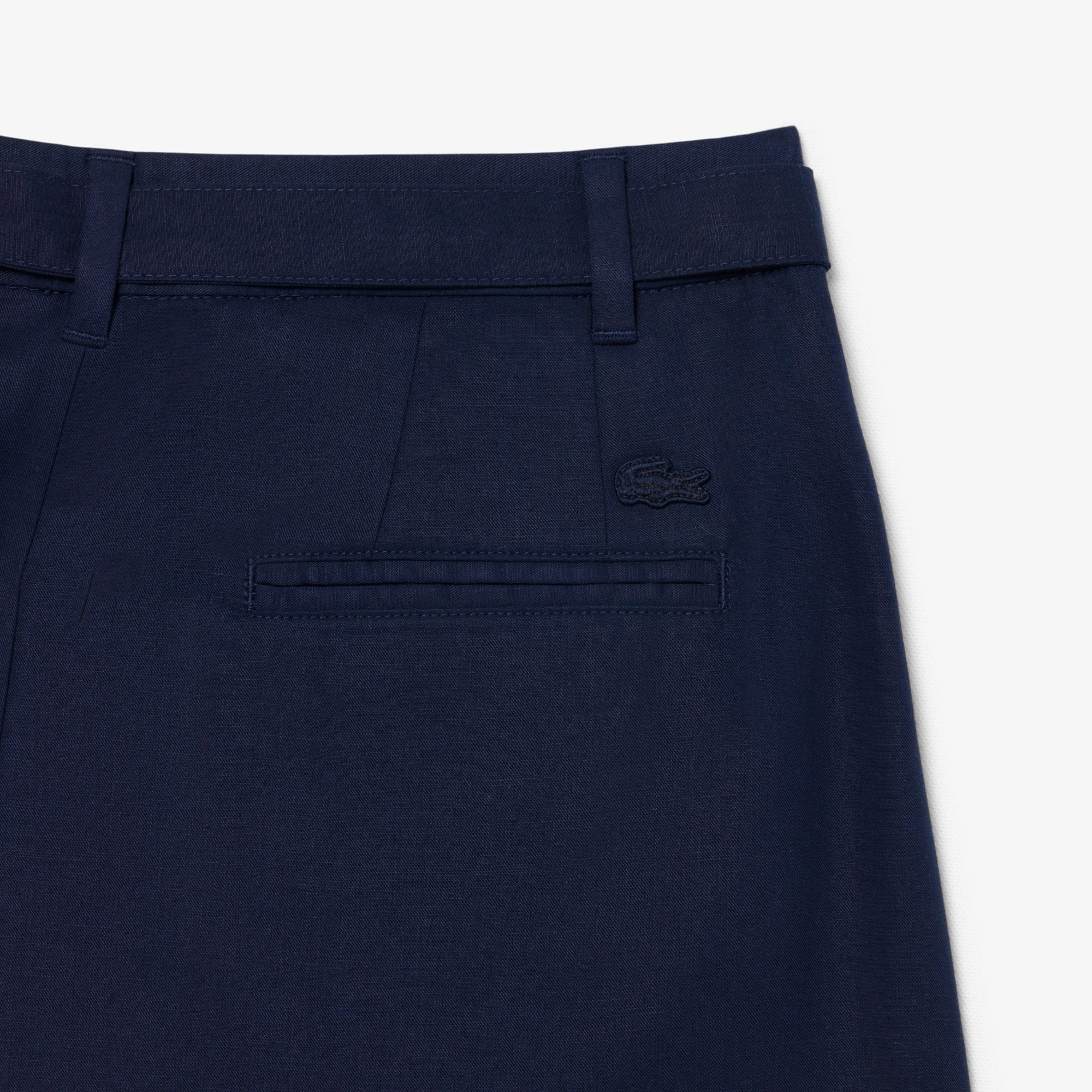 Quần Ngắn Lacoste Nữ Dáng Oversize Chất Liệu Pha Linen Mềm Mại