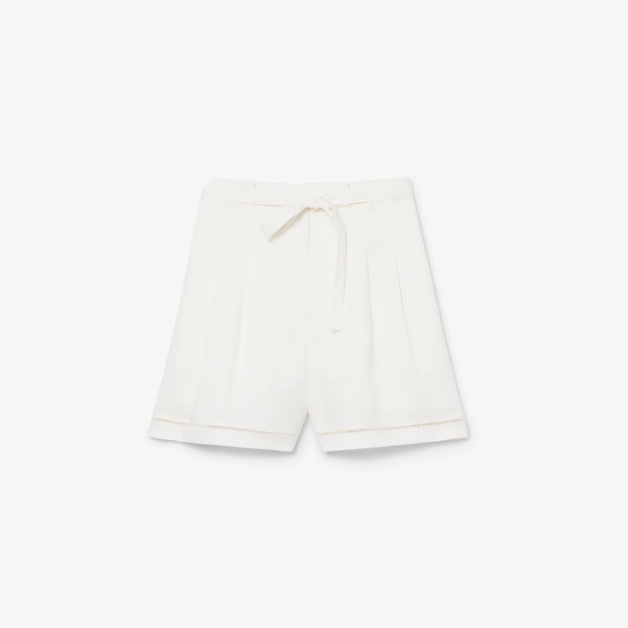 Quần Ngắn Lacoste Nữ Dáng Oversize Chất Liệu Pha Linen Mềm Mại