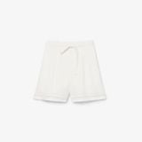 Quần Ngắn Lacoste Nữ Dáng Oversize Chất Liệu Pha Linen Mềm Mại