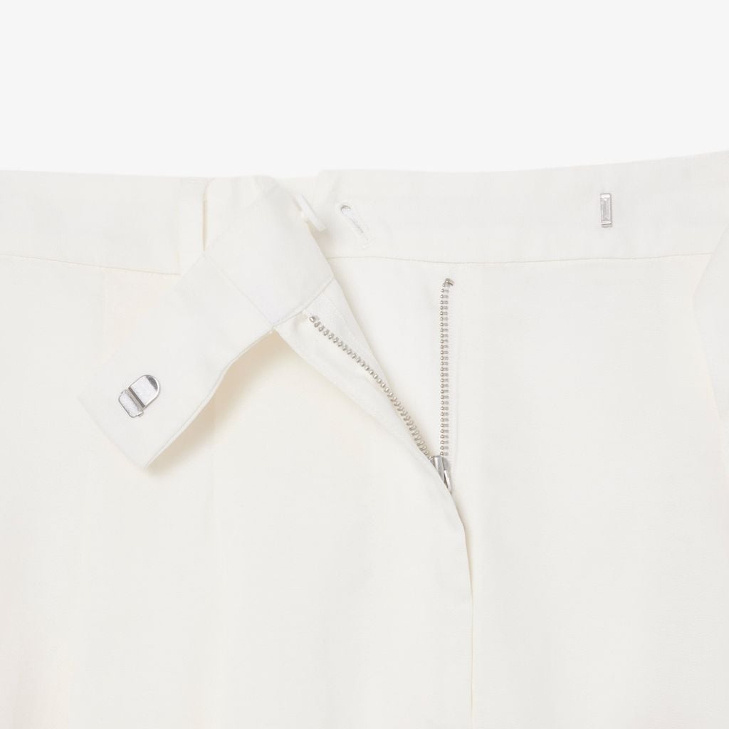 Quần Ngắn Lacoste Nữ Dáng Oversize Chất Liệu Pha Linen Mềm Mại