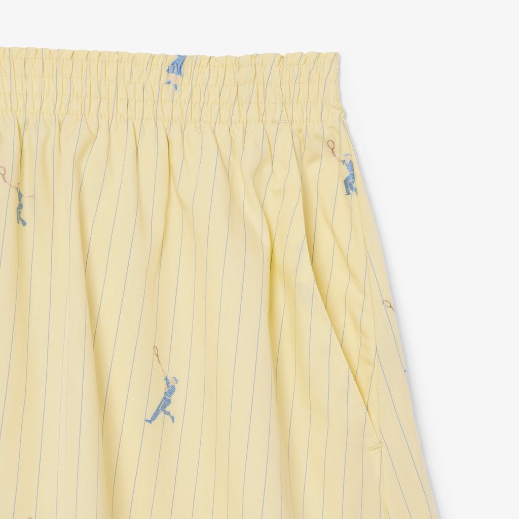 Quần Ngắn Lacoste Nữ Dáng Oversize Chất Liệu Cotton Poplin Dệt Nổi
