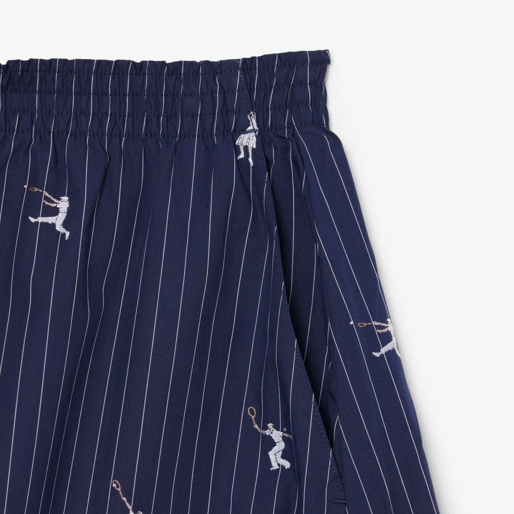 Quần Ngắn Lacoste Nữ Dáng Oversize Chất Liệu Cotton Poplin Dệt Nổi