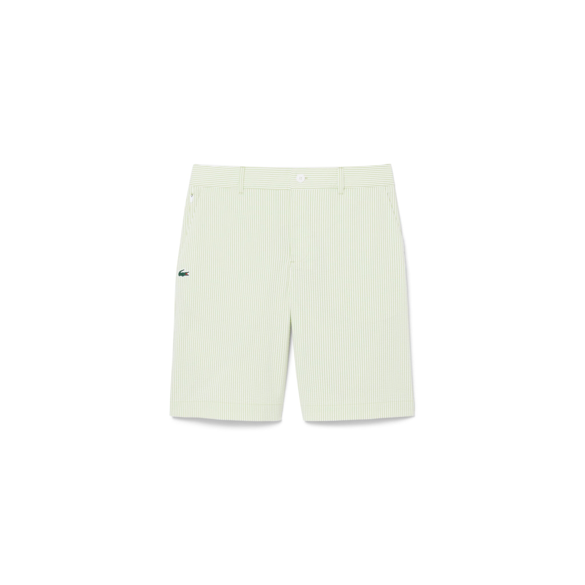 Quần Ngắn Golf Lacoste Nam Dáng Rộng Kẻ Sọc Công Nghệ Thoáng Khí