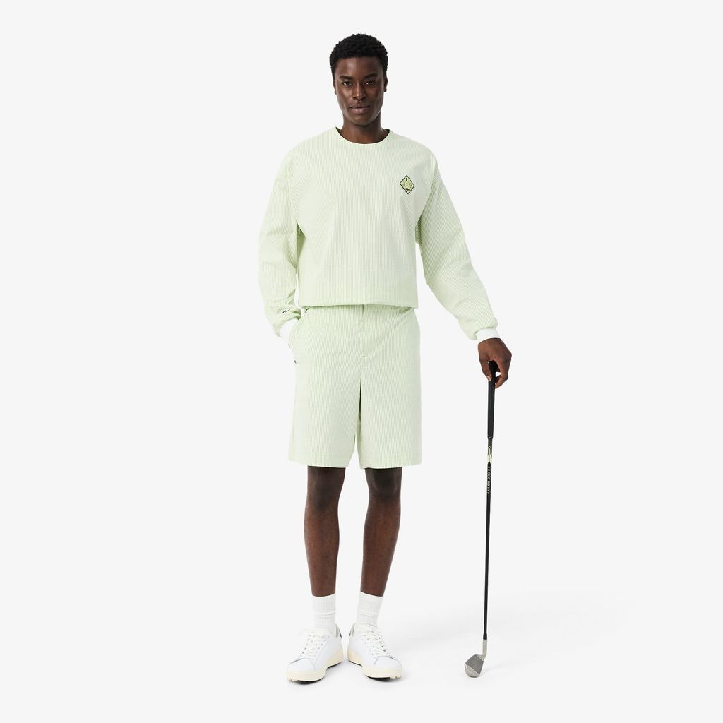 Quần Ngắn Golf Lacoste Nam Dáng Rộng Kẻ Sọc Công Nghệ Thoáng Khí