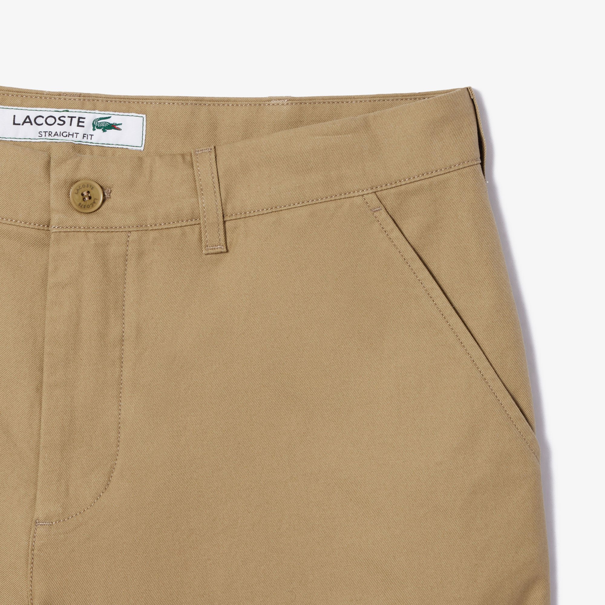 Quần Ngắn Chino Lacoste Nam Ống Suông Chất Liệu Cotton Twill