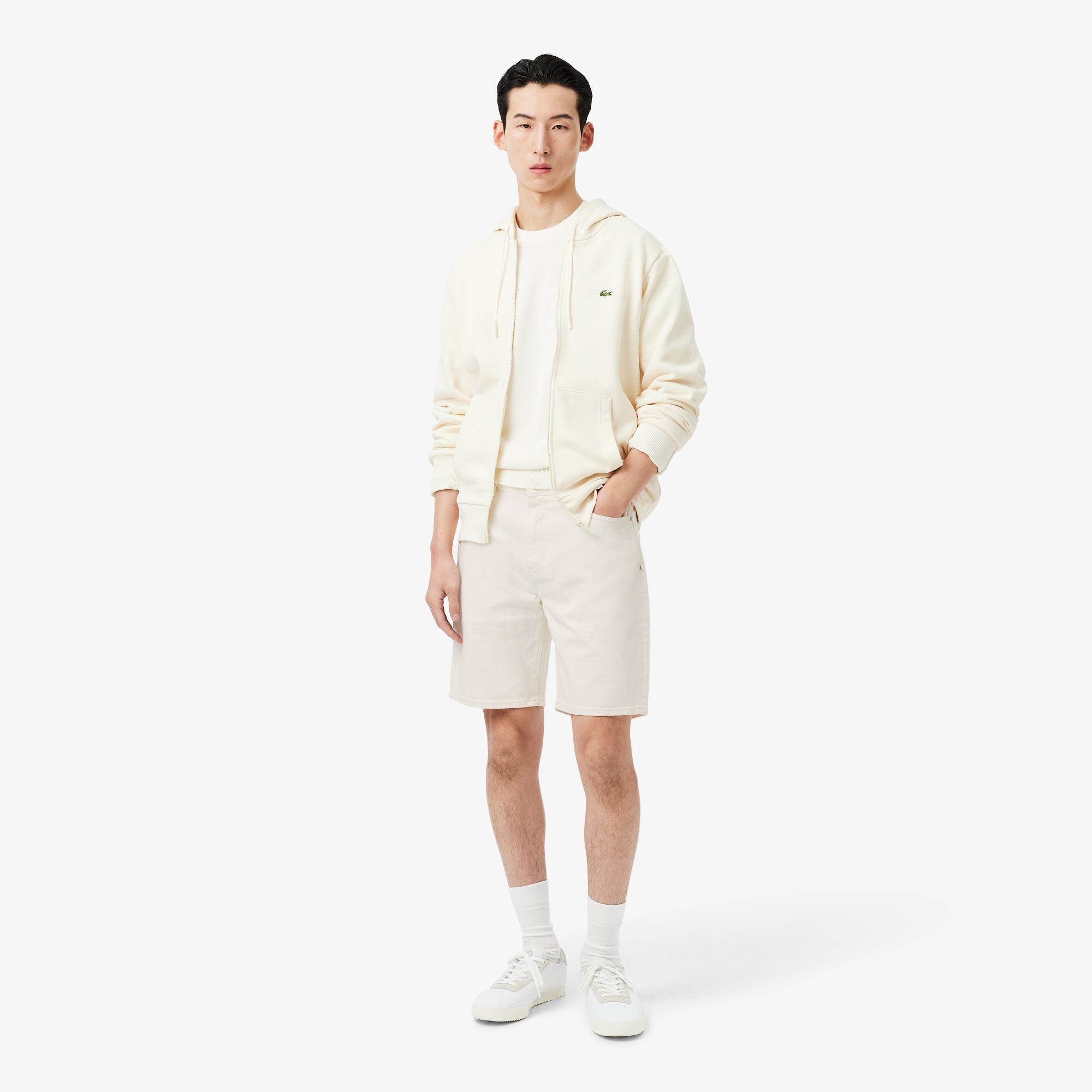 Quần Ngắn Bermuda Lacoste Nam Dáng Thẳng Chất Liệu Denim
