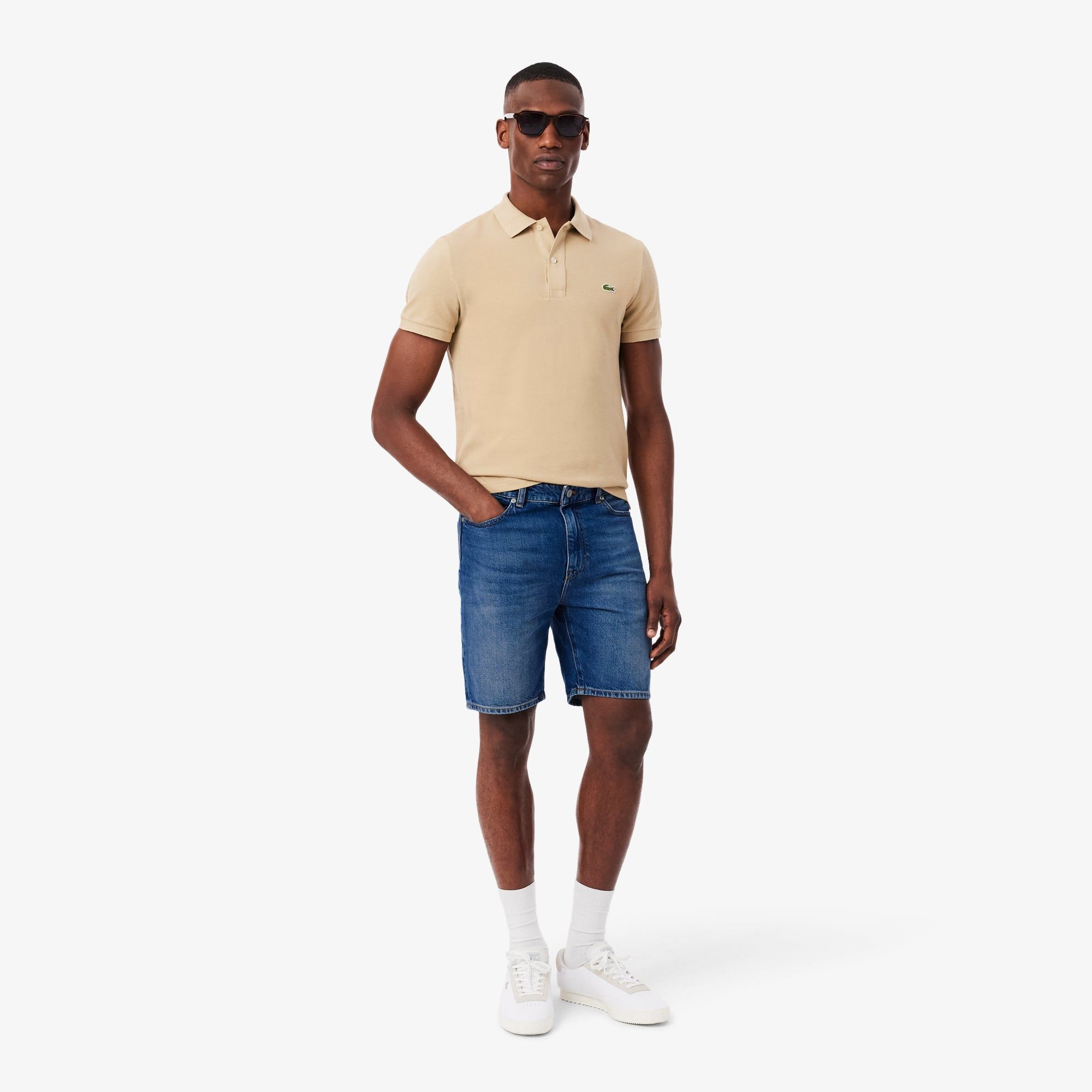 Quần Ngắn Bermuda Lacoste Nam Dáng Thẳng Chất Liệu Denim