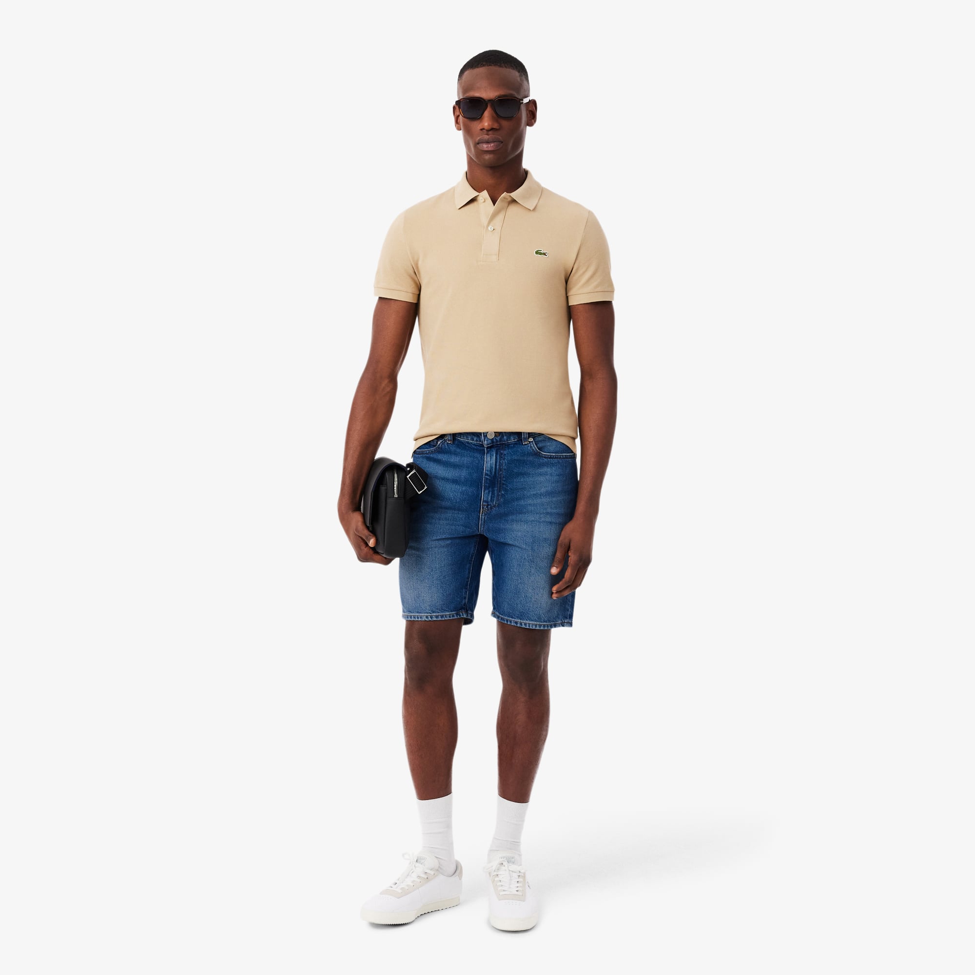 Quần Ngắn Bermuda Lacoste Nam Dáng Thẳng Chất Liệu Denim