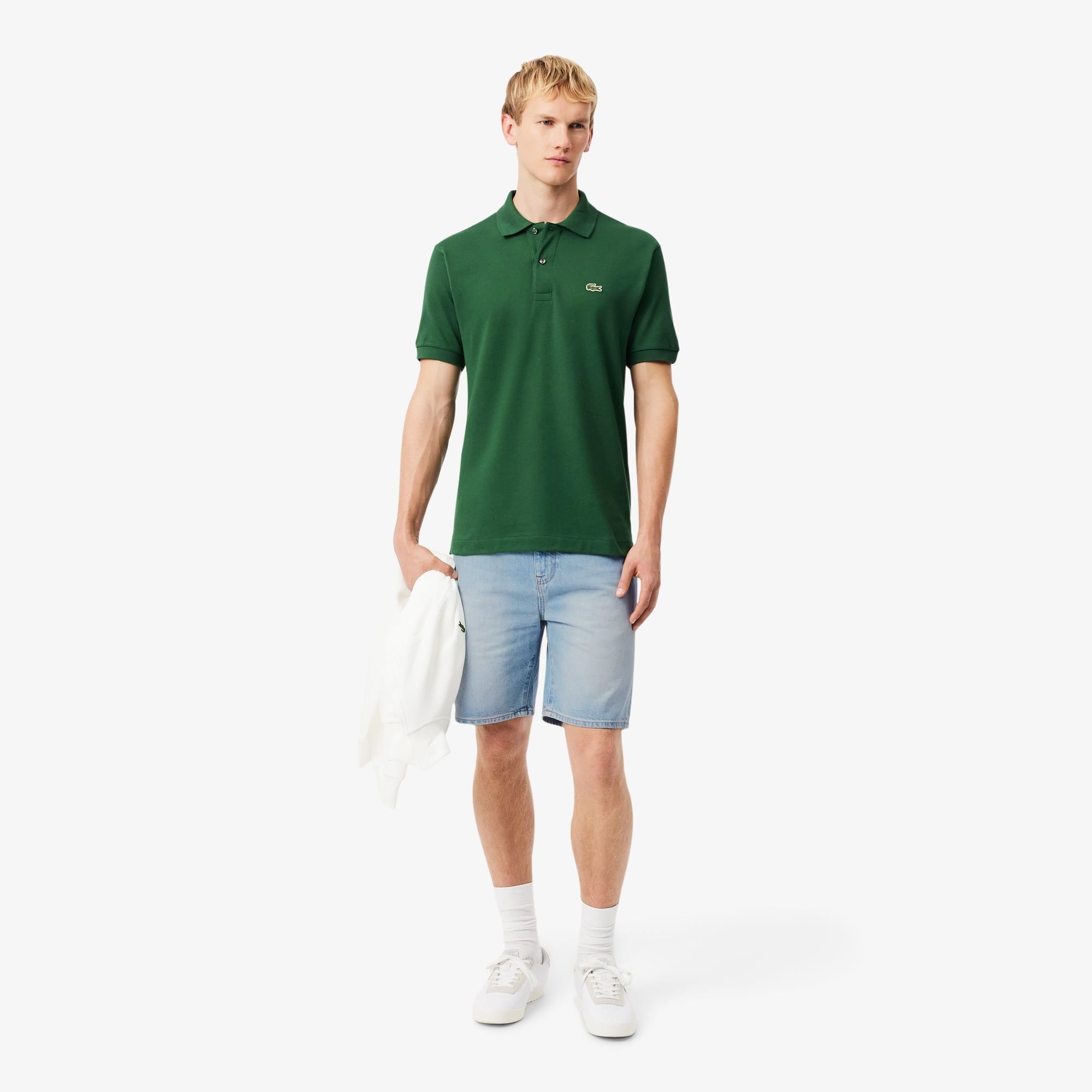 Quần Ngắn Bermuda Lacoste Nam Dáng Thẳng Chất Liệu Denim