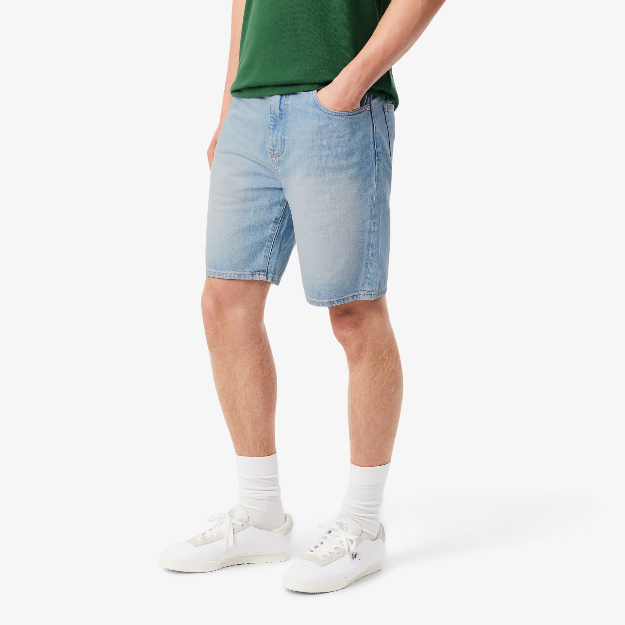 Quần Ngắn Bermuda Lacoste Nam Dáng Thẳng Chất Liệu Denim