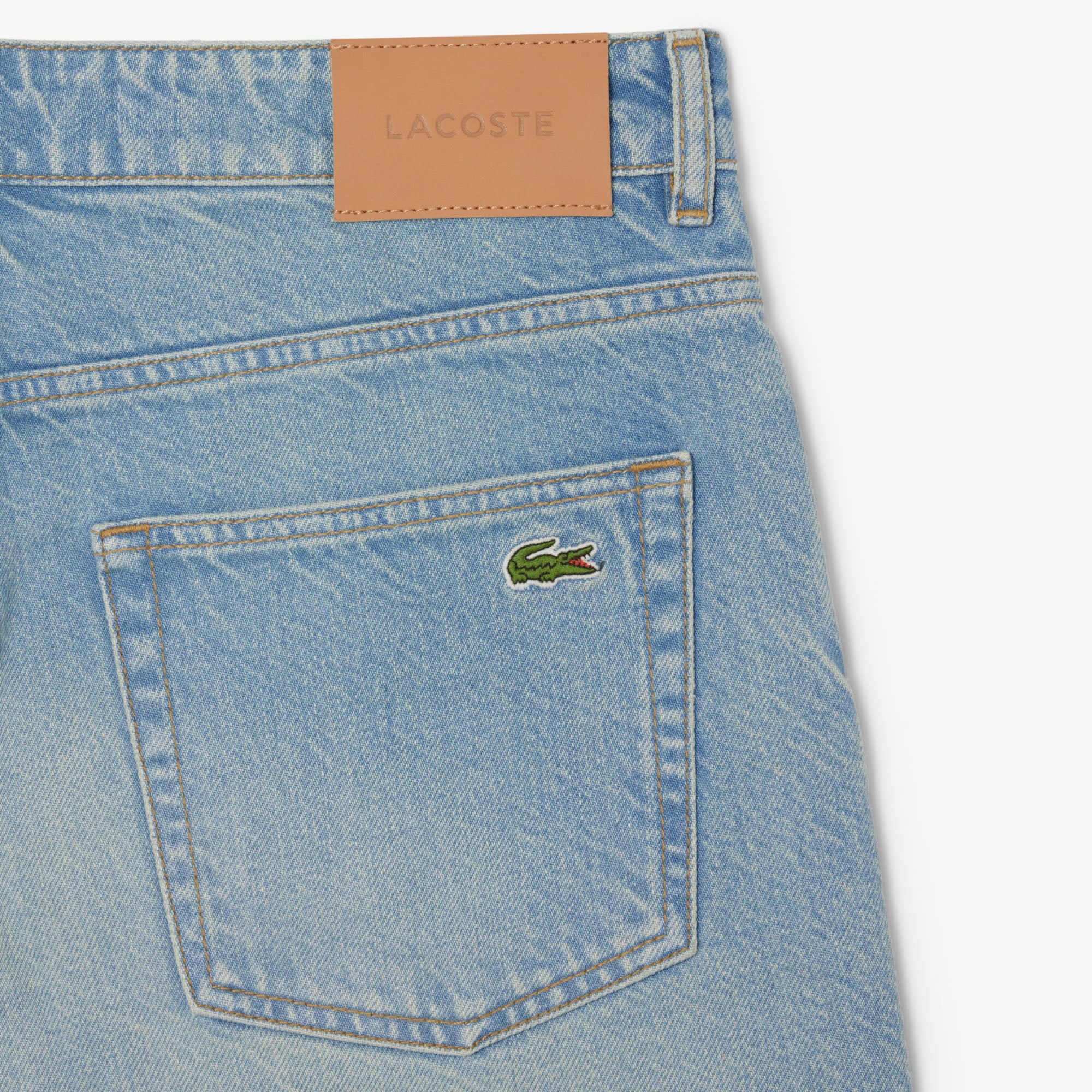 Quần Ngắn Bermuda Lacoste Nam Dáng Thẳng Chất Liệu Denim
