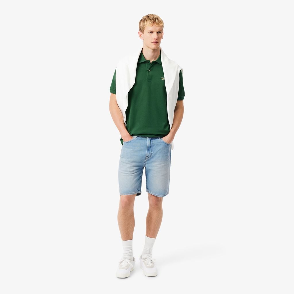 Quần Ngắn Bermuda Lacoste Nam Dáng Thẳng Chất Liệu Denim
