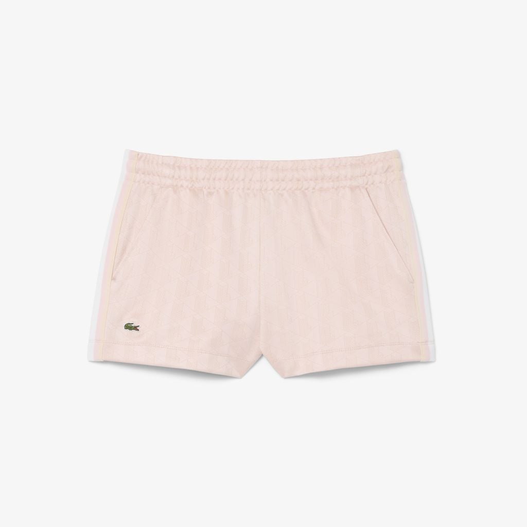 Quần Ngắn Lacoste Nữ Monogram Họa Tiết Dệt