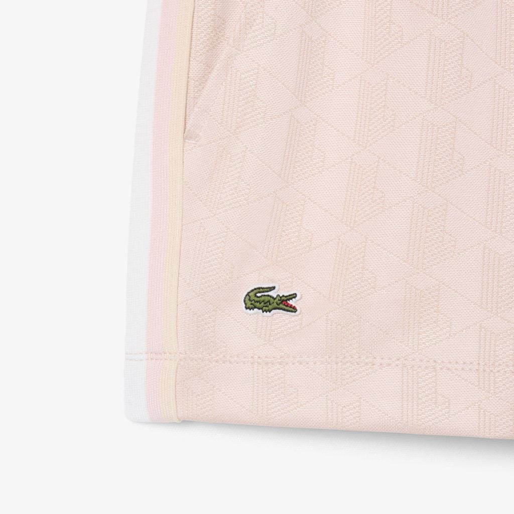 Quần Ngắn Lacoste Nữ Monogram Họa Tiết Dệt