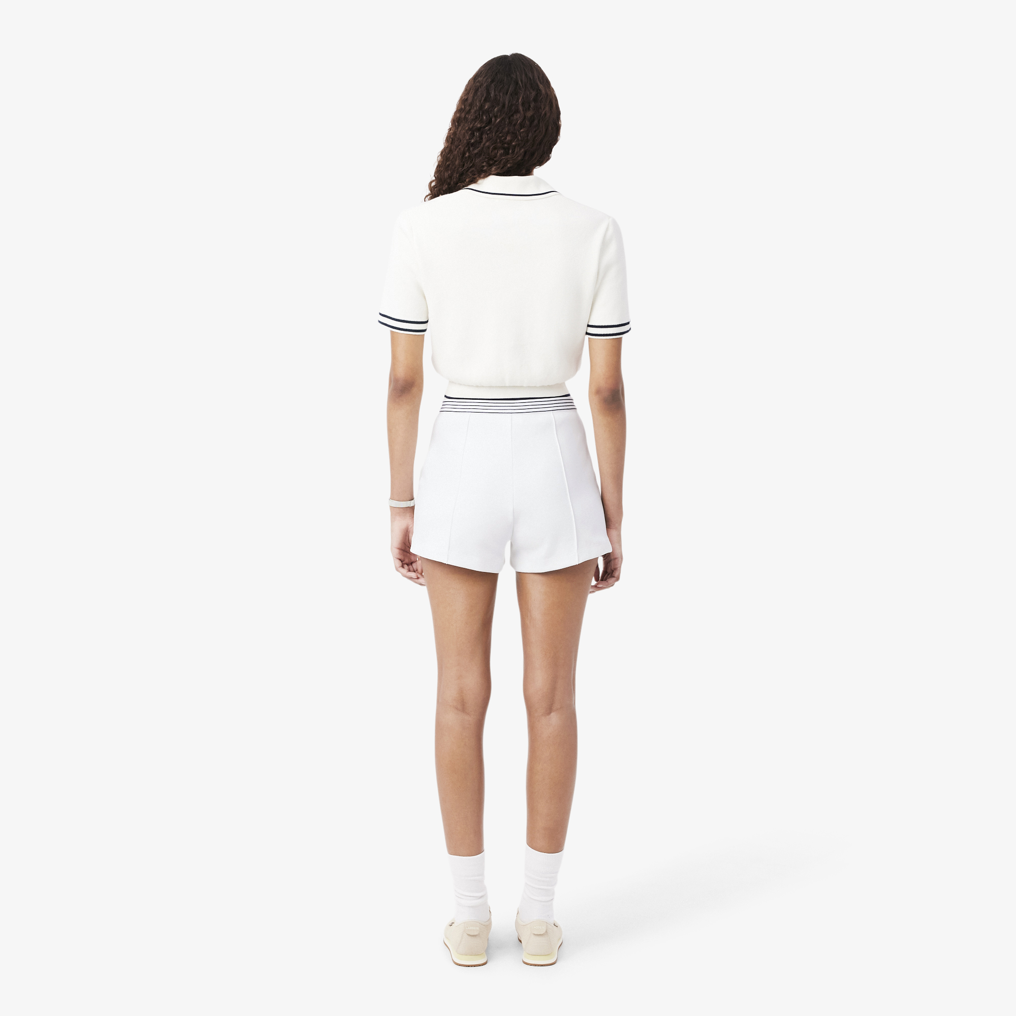Quần Ngắn Lacoste Nữ Ống Suông Chất Liệu Piqué Sản Xuất Tại Pháp
