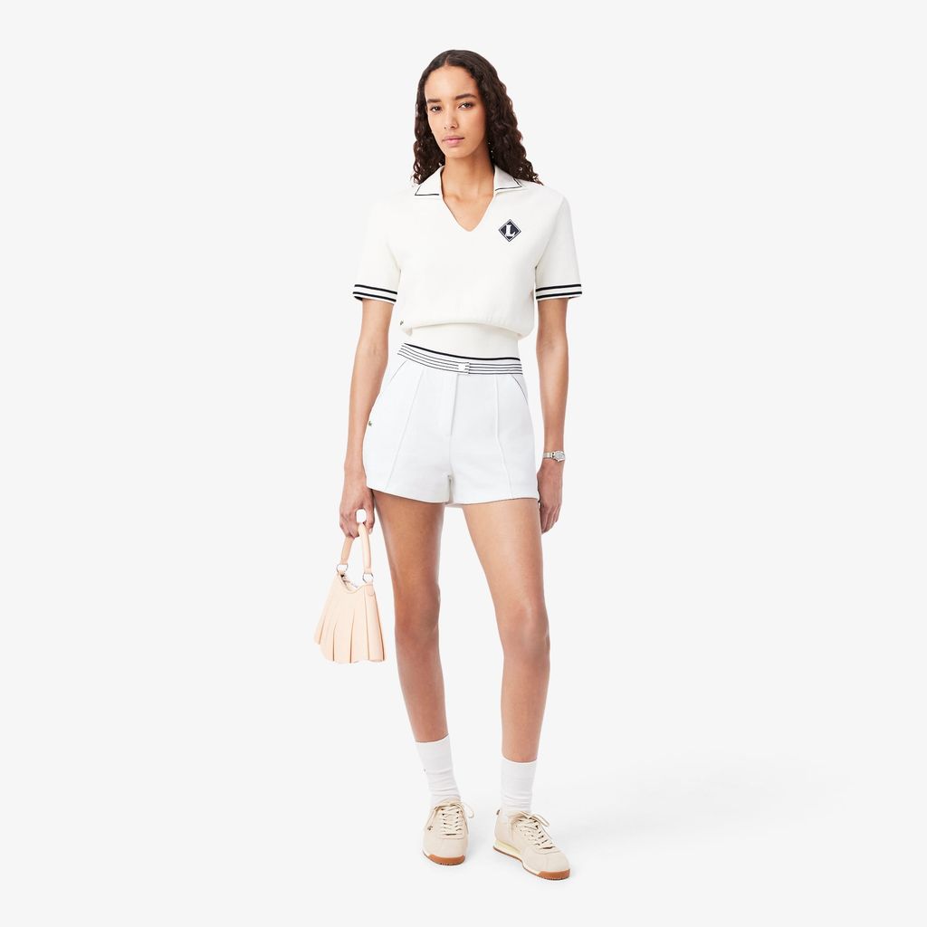 Quần Ngắn Lacoste Nữ Ống Suông Chất Liệu Piqué Sản Xuất Tại Pháp