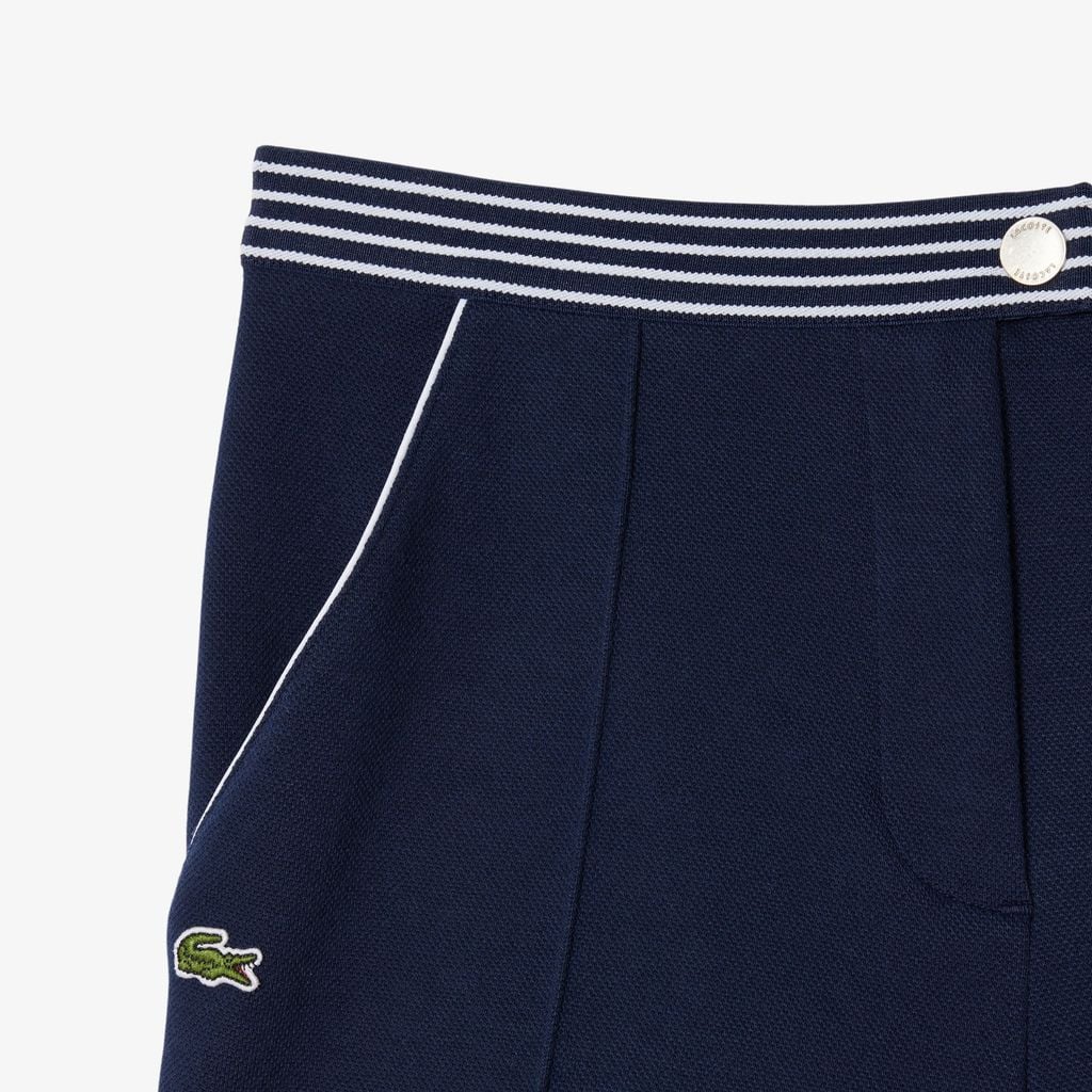 Quần Ngắn Lacoste Nữ Ống Suông Chất Liệu Piqué Sản Xuất Tại Pháp