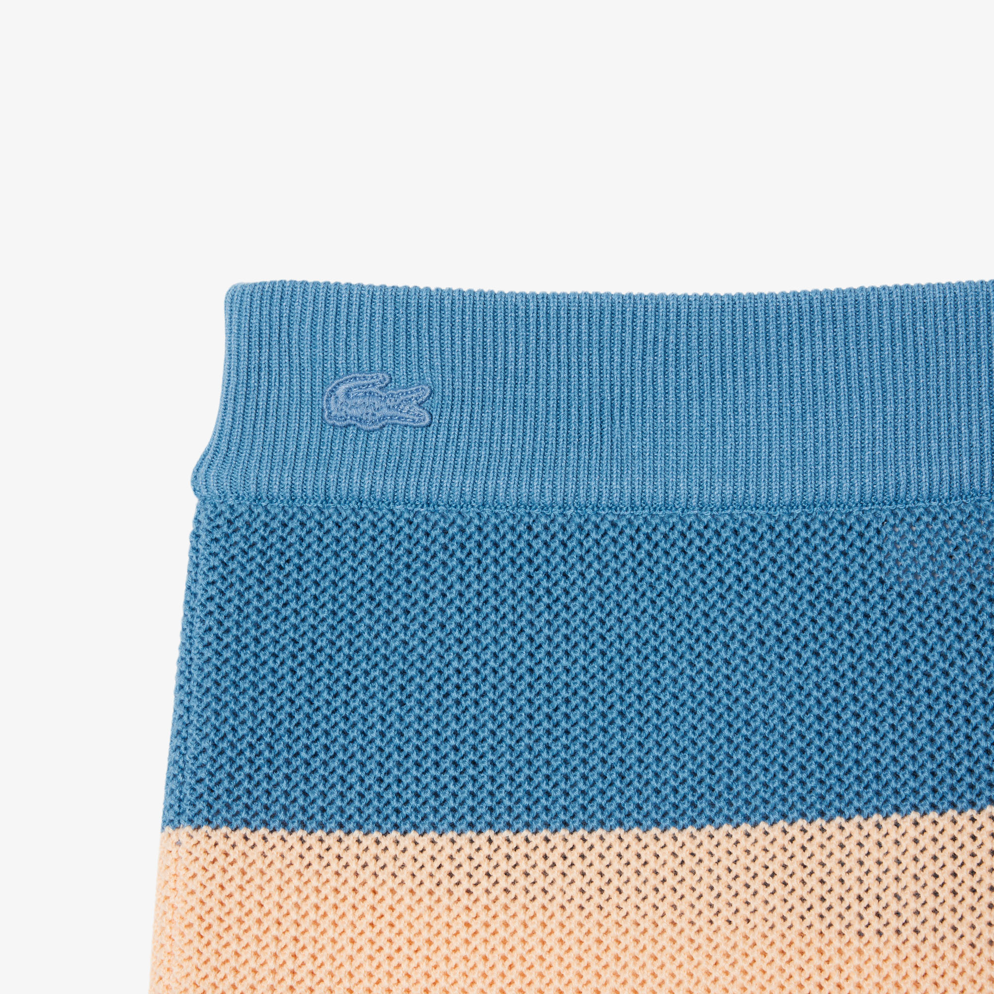 Quần Ngắn Lacoste Nữ Ống Suông Dệt Lưới Kẻ Sọc