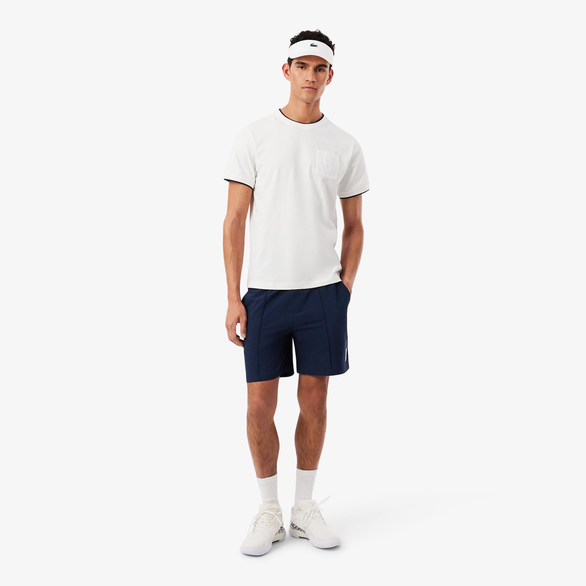 Quần Ngắn Tennis Lacoste Nam Heritage Ống Suông Co Giãn Công Nghệ Thoáng Khí