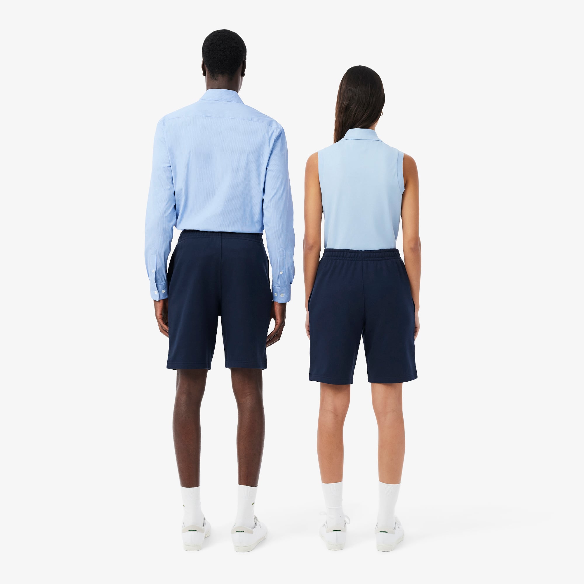 Quần Ngắn Lacoste Unisex Ống Suông Chất Liệu Nỉ