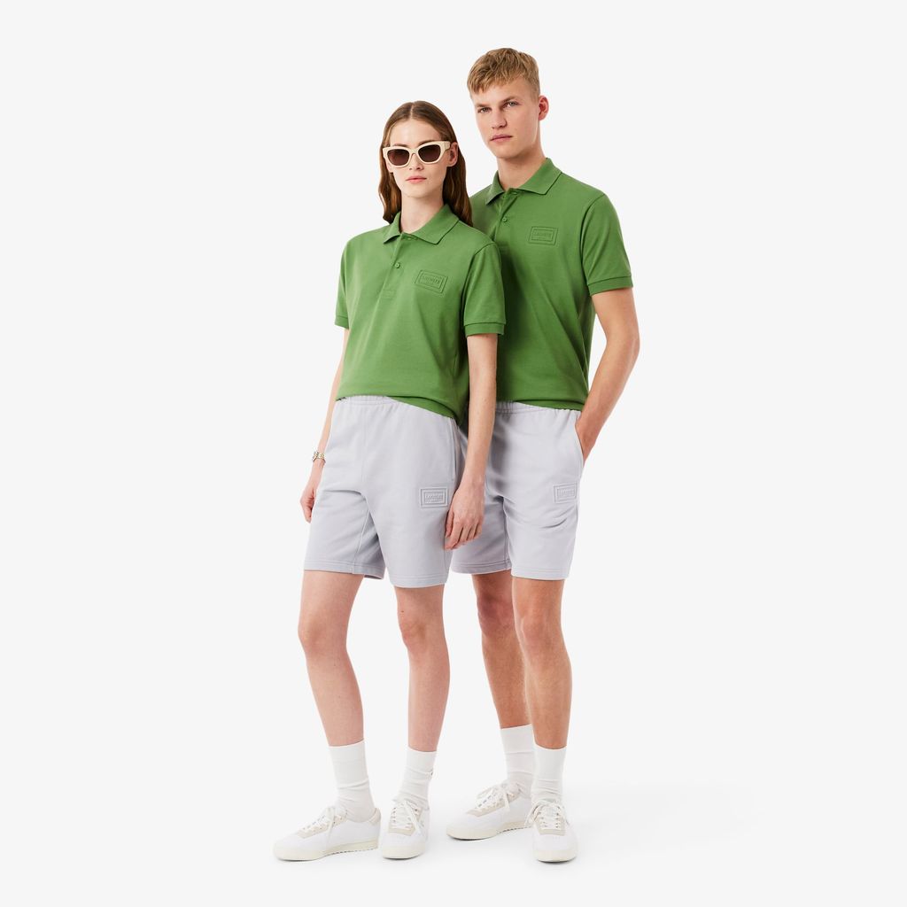 Quần Ngắn Lacoste Unisex Ống Suông Chất Liệu Nỉ