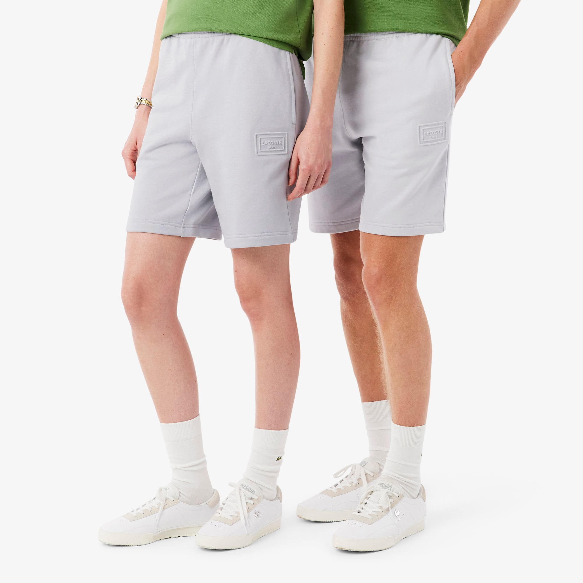 Quần Ngắn Lacoste Unisex Ống Suông Chất Liệu Nỉ
