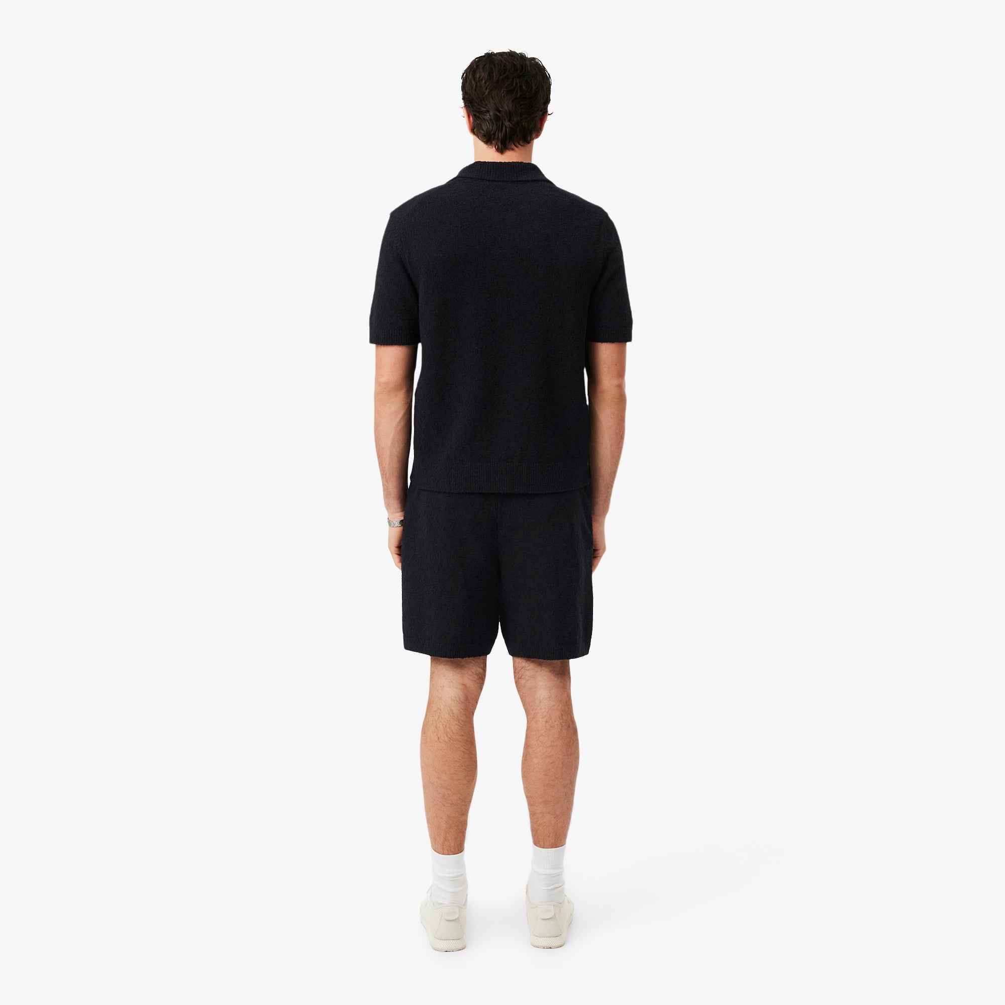 Quần Ngắn Lacoste Nam Dáng Rộng Chất Liệu Bouclé Dệt