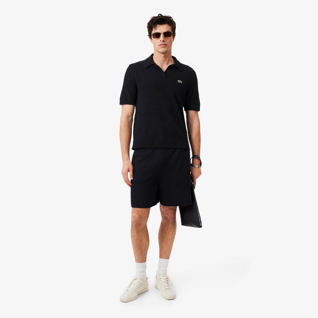 Quần Ngắn Lacoste Nam Dáng Rộng Chất Liệu Bouclé Dệt