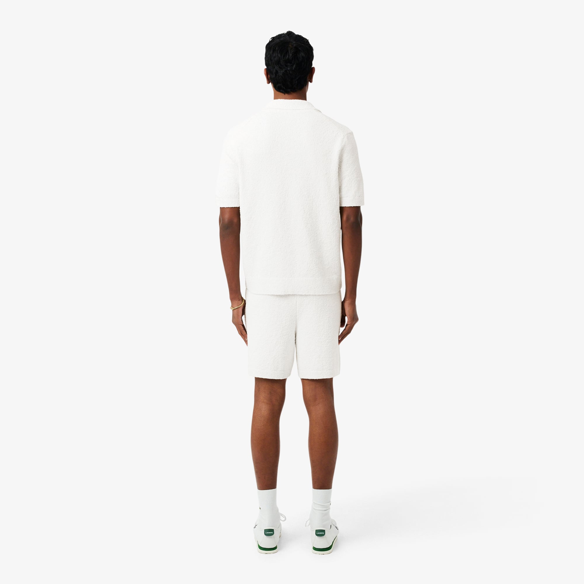 Quần Ngắn Lacoste Nam Dáng Rộng Chất Liệu Bouclé Dệt