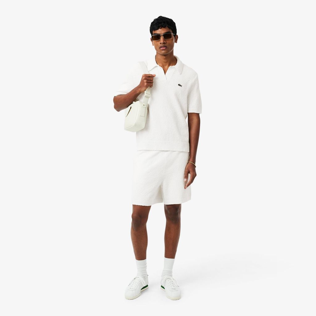 Quần Ngắn Lacoste Nam Dáng Rộng Chất Liệu Bouclé Dệt