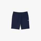 Quần Ngắn Lacoste Nam Ống Suông Chất Liệu Nỉ Kẻ Sọc Có Logo