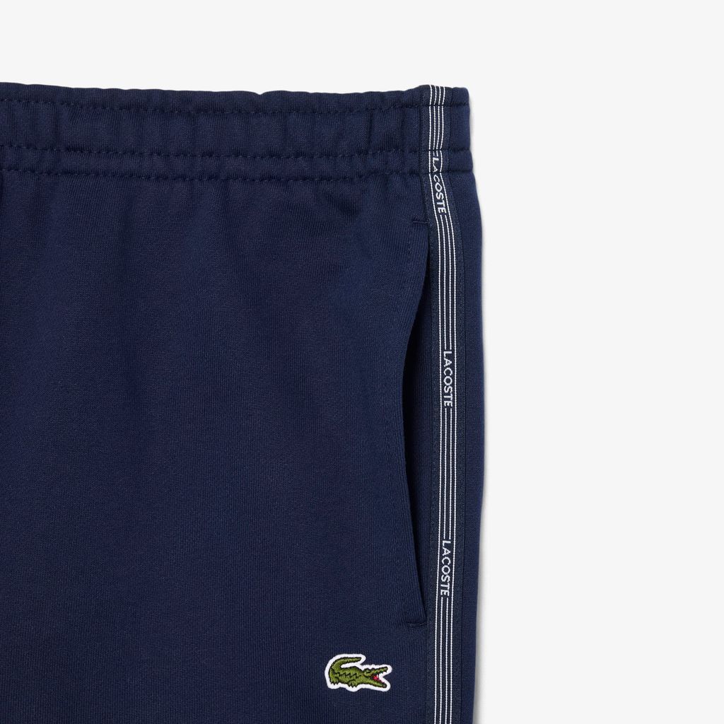 Quần Ngắn Lacoste Nam Ống Suông Chất Liệu Nỉ Kẻ Sọc Có Logo
