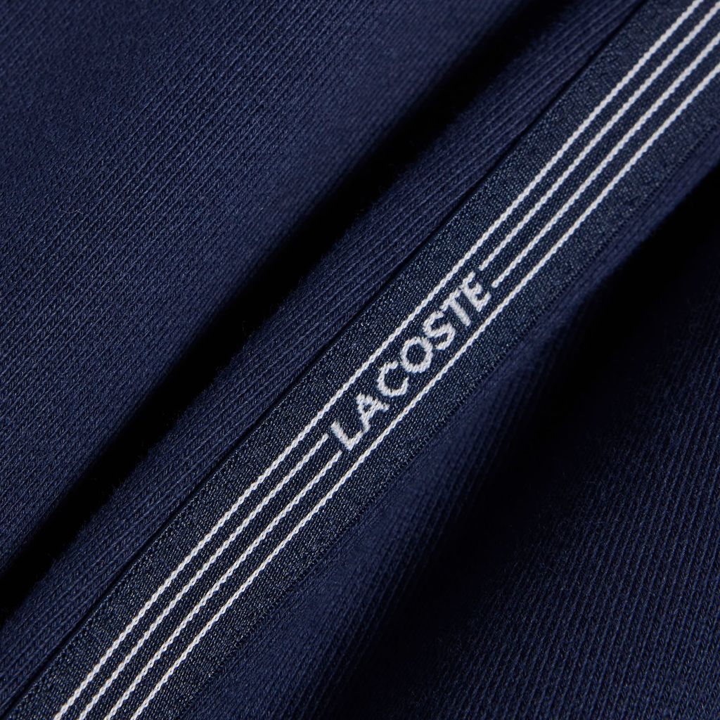 Quần Ngắn Lacoste Nam Ống Suông Chất Liệu Nỉ Kẻ Sọc Có Logo