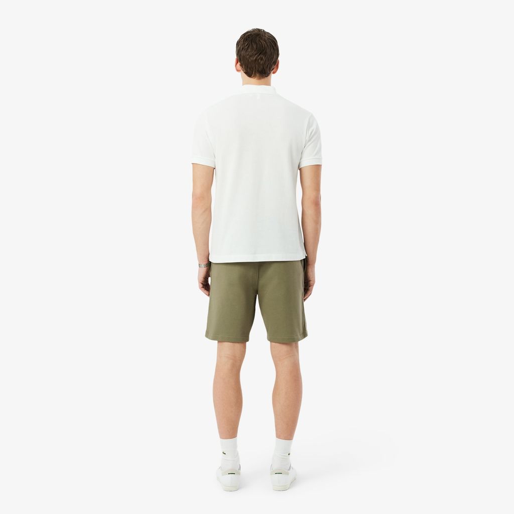 Quần Ngắn Lacoste Nam Ống Suông Chất Liệu Nỉ Kẻ Sọc Có Logo