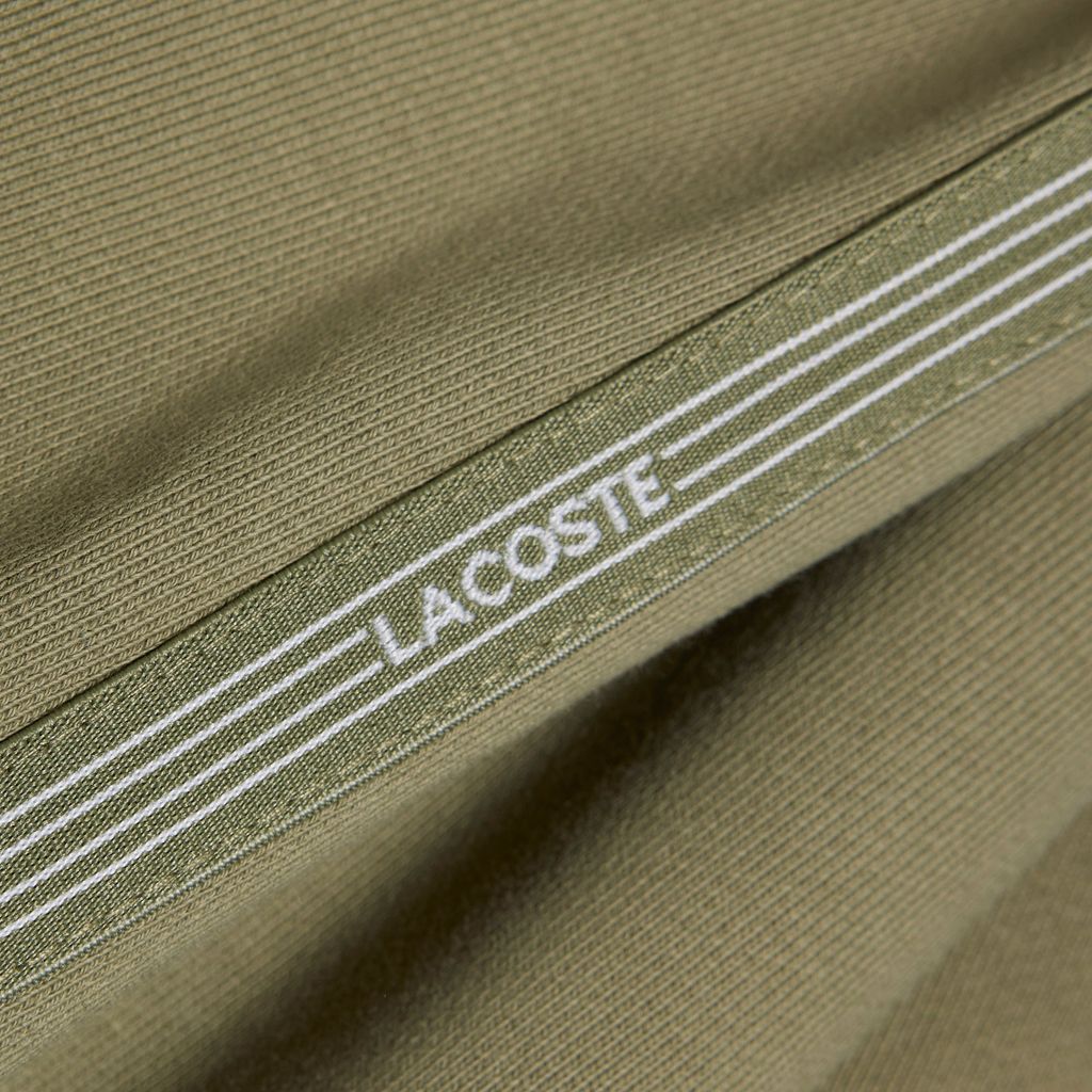Quần Ngắn Lacoste Nam Ống Suông Chất Liệu Nỉ Kẻ Sọc Có Logo