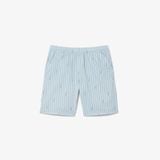 Quần Ngắn Lacoste Nam Dáng Oversize Chất Liệu Cotton Kẻ Sọc In Hình Cá Sấu