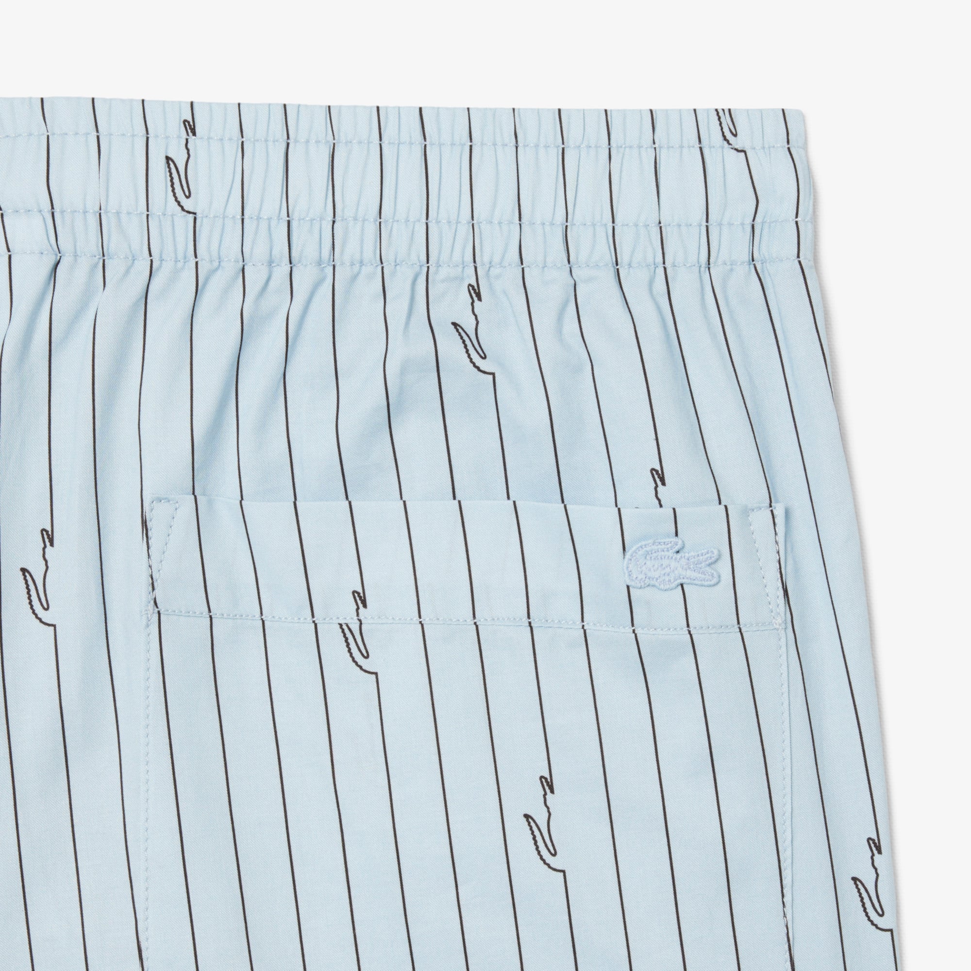 Quần Ngắn Lacoste Nam Dáng Oversize Chất Liệu Cotton Kẻ Sọc In Hình Cá Sấu