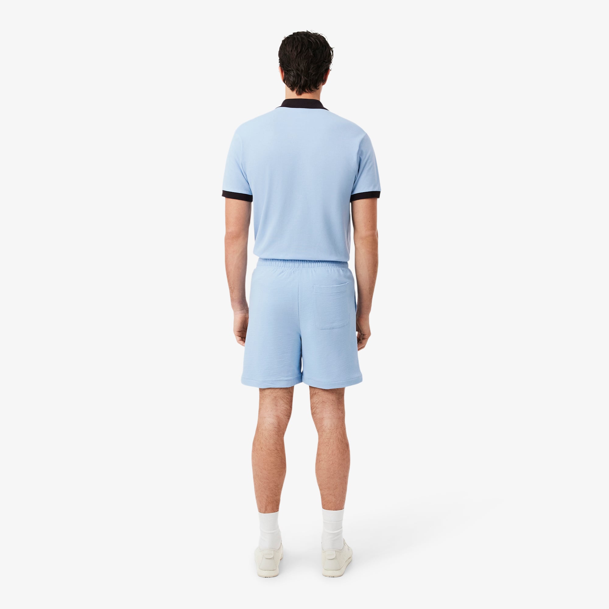 Quần Ngắn Lacoste Nam Ống Suông Chất Liệu Jersey Dập Nổi