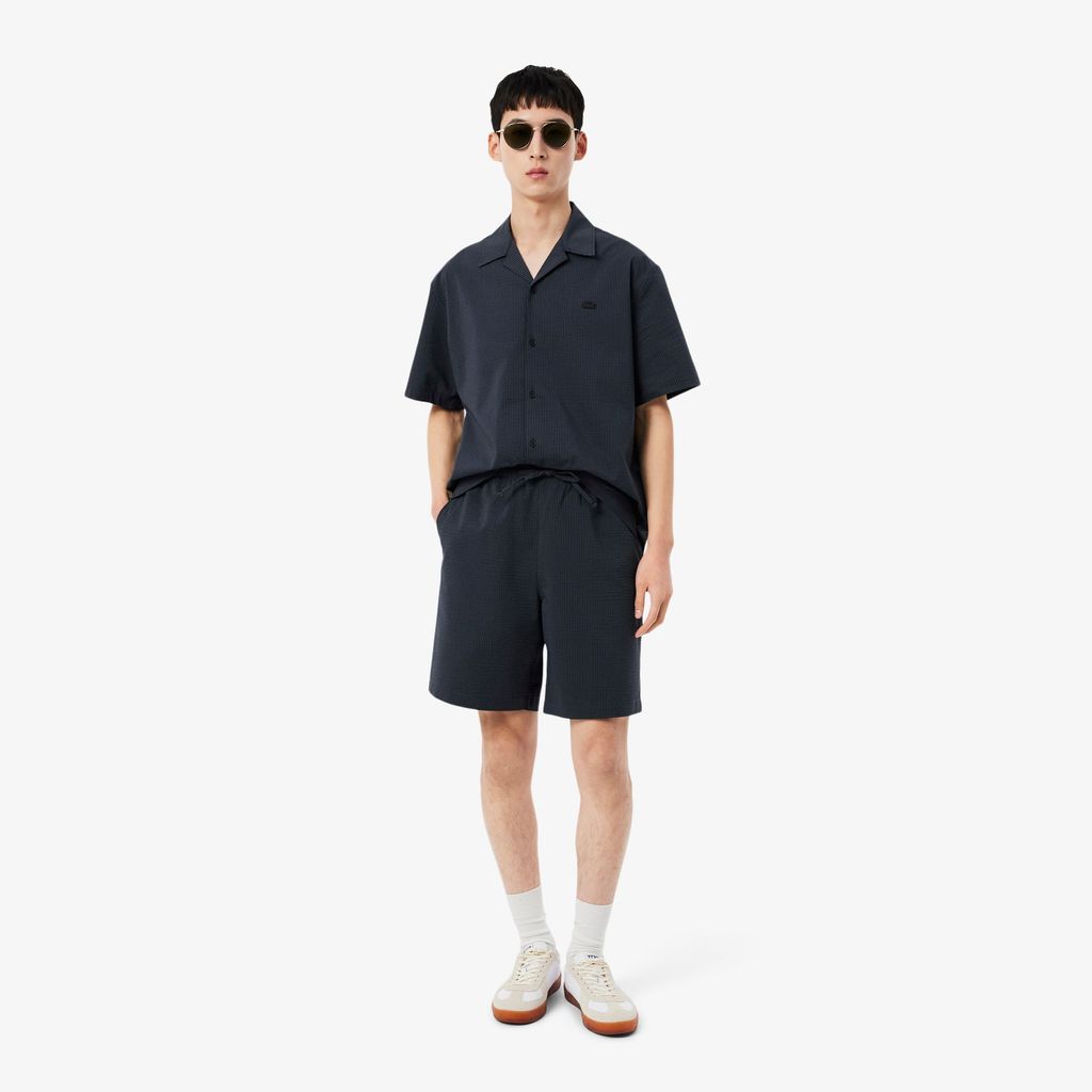 Quần Ngắn Lacoste Nam Dáng Oversize Chất Liệu Cotton Seersucker