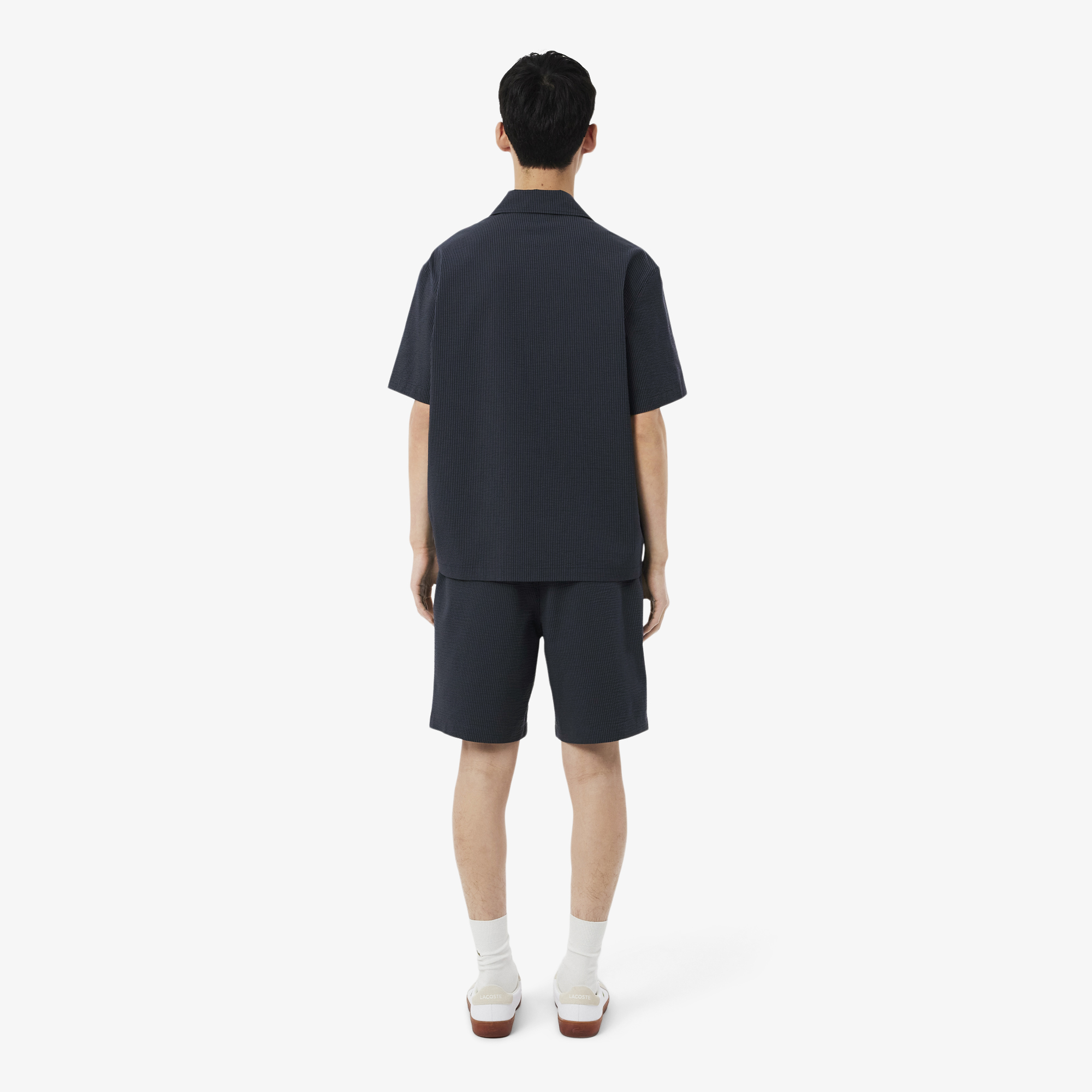 Quần Ngắn Lacoste Nam Dáng Oversize Chất Liệu Cotton Seersucker