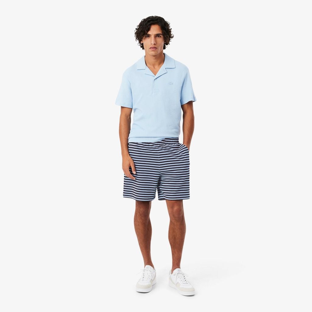 Quần Ngắn Lacoste Nam Ống Suông Chất Liệu Cotton Kẻ Sọc