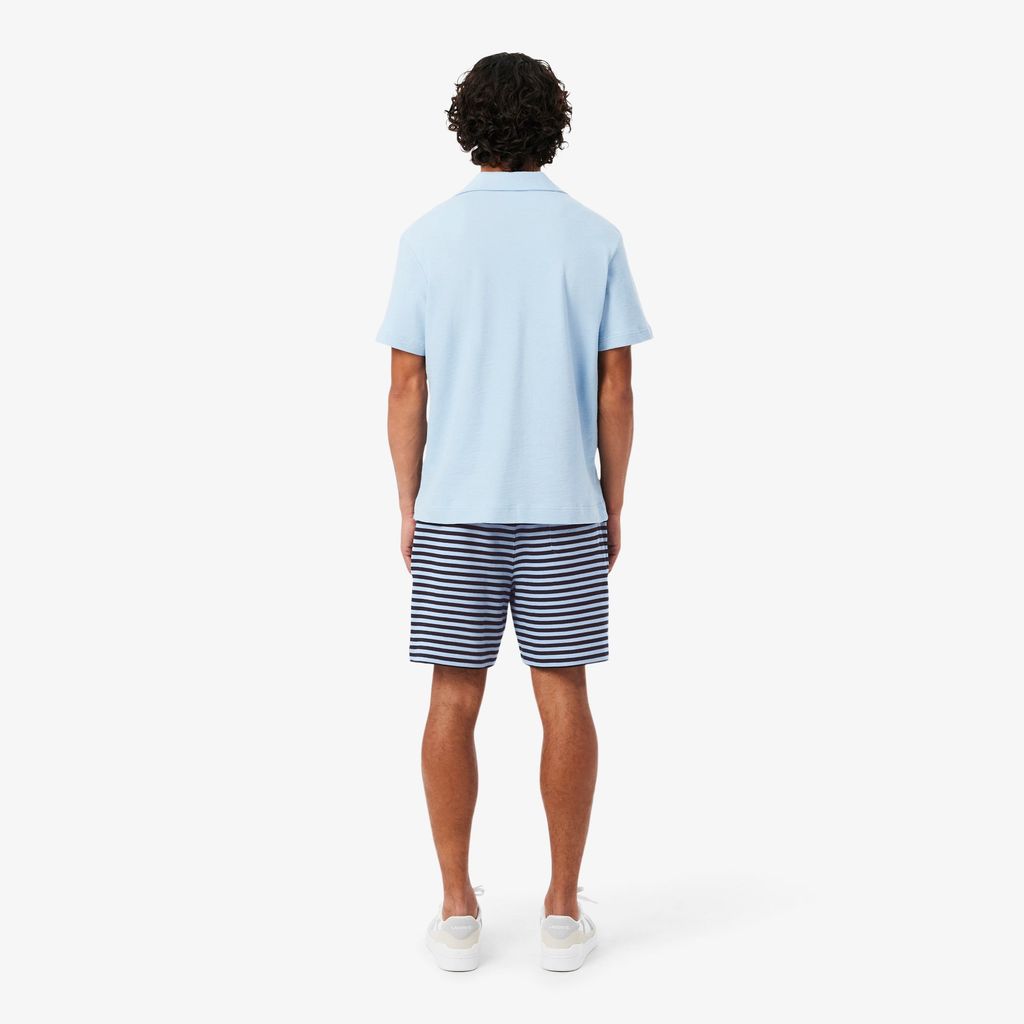 Quần Ngắn Lacoste Nam Ống Suông Chất Liệu Cotton Kẻ Sọc
