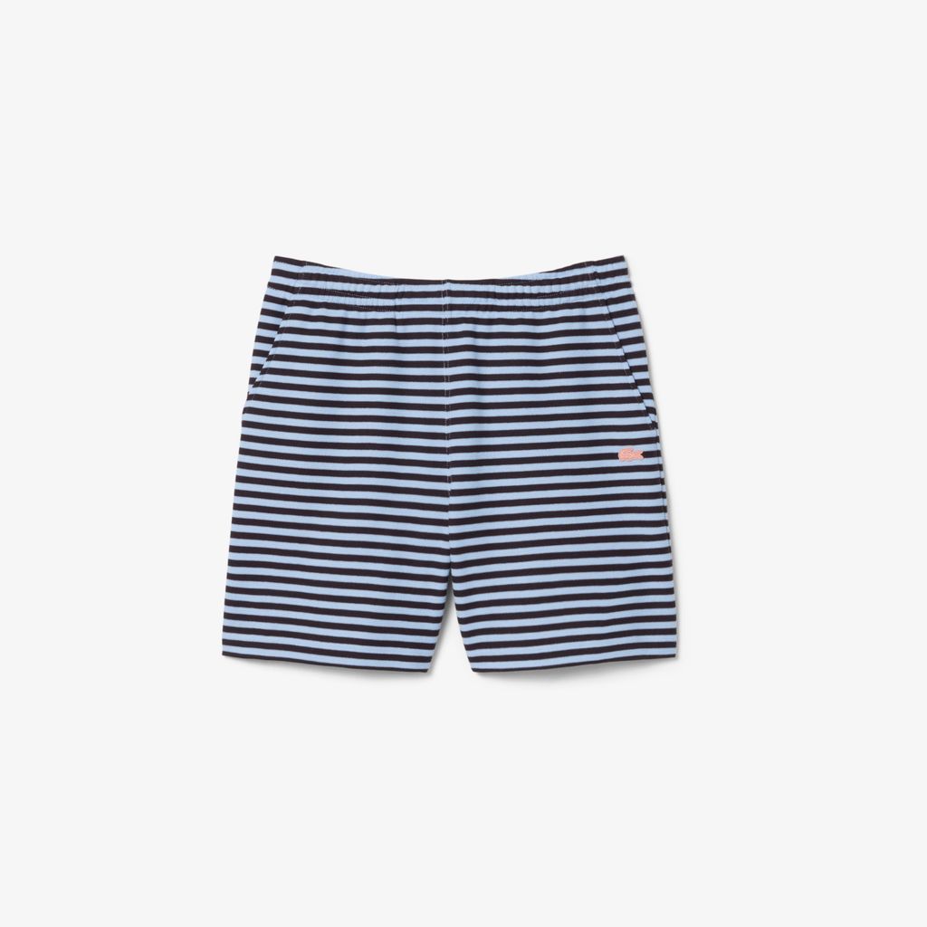 Quần Ngắn Lacoste Nam Ống Suông Chất Liệu Cotton Kẻ Sọc