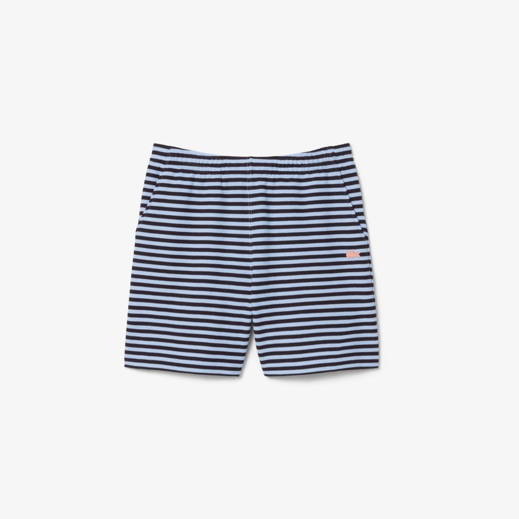 Quần Ngắn Lacoste Nam Ống Suông Chất Liệu Cotton Kẻ Sọc