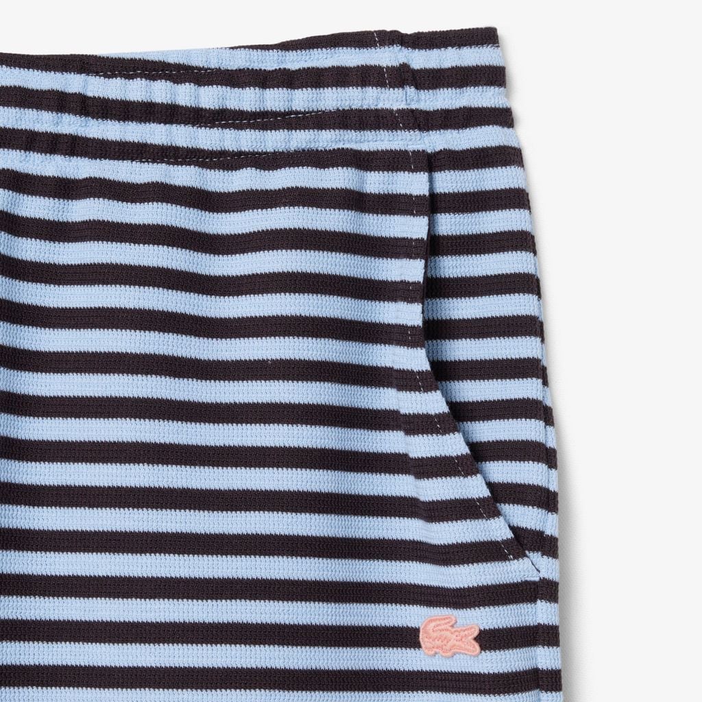 Quần Ngắn Lacoste Nam Ống Suông Chất Liệu Cotton Kẻ Sọc
