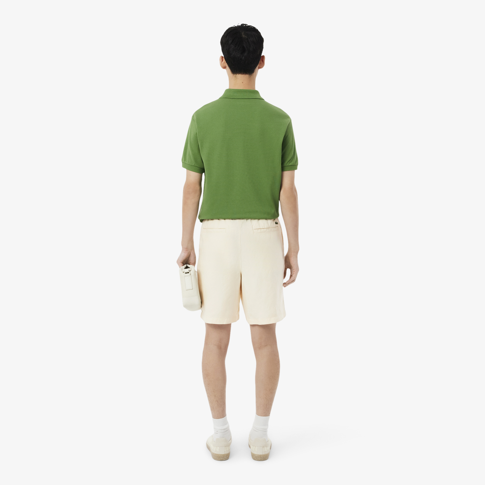 Quần Ngắn Lacoste Nam Ống Suông Chất Liệu Twill Pha Linen