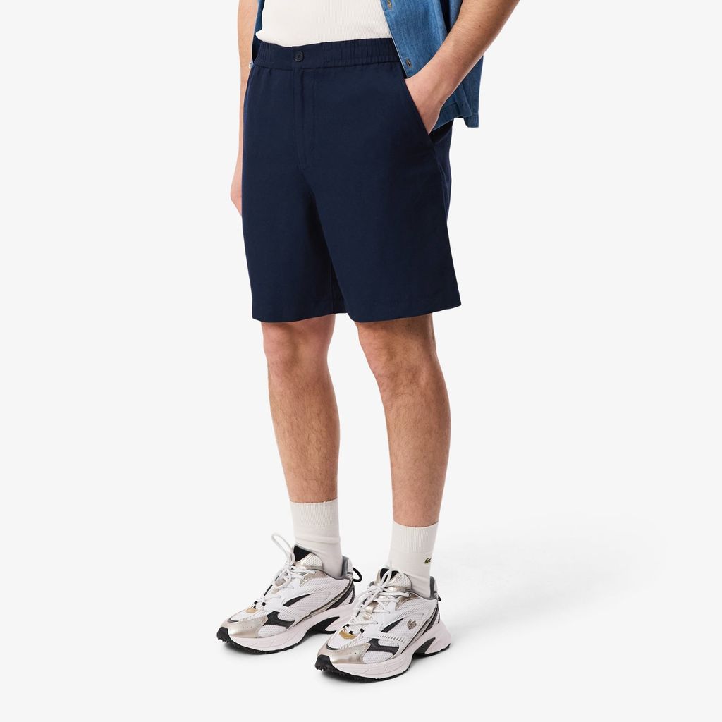 Quần Ngắn Lacoste Nam Ống Suông Chất Liệu Twill Pha Linen