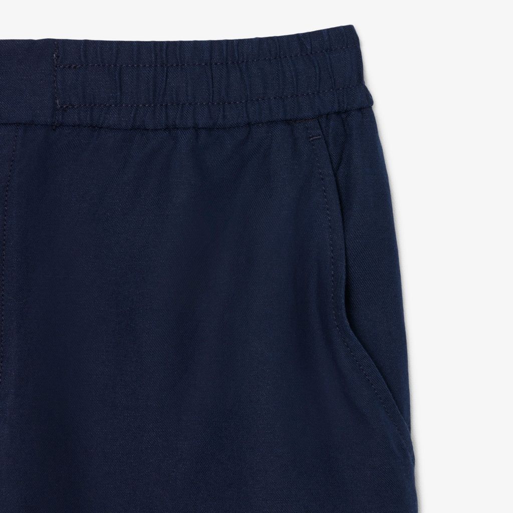 Quần Ngắn Lacoste Nam Ống Suông Chất Liệu Twill Pha Linen