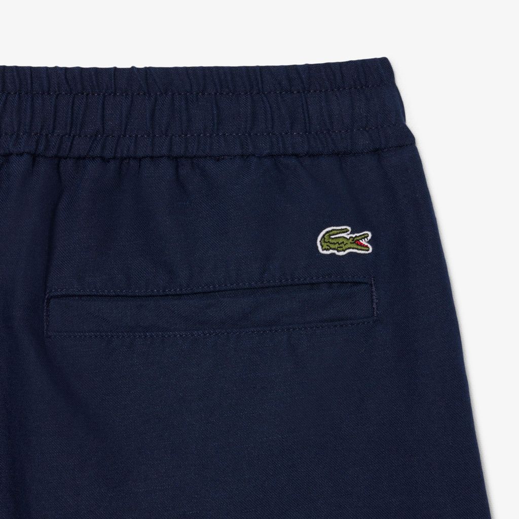 Quần Ngắn Lacoste Nam Ống Suông Chất Liệu Twill Pha Linen